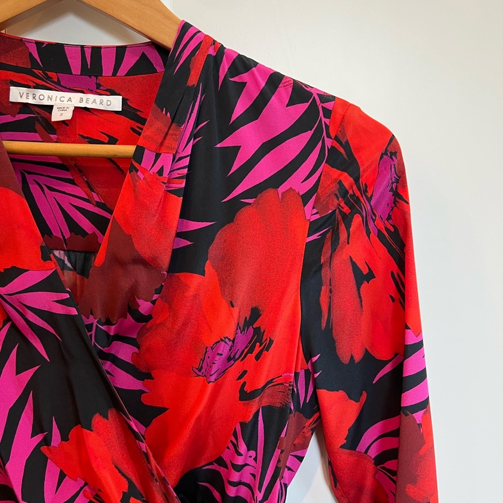 Veronica Beard Lorina Dress in Multi-Colored Poppy - Picture 7 of 11